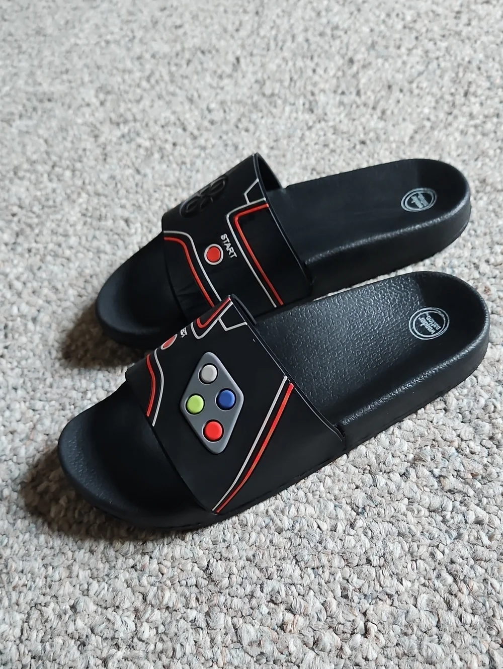 wonder nation Black Logo Slide Sandal.